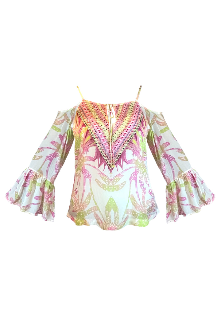 Palms Felicia Drop Shoulder Long  Sleeves Top-Resort Collection