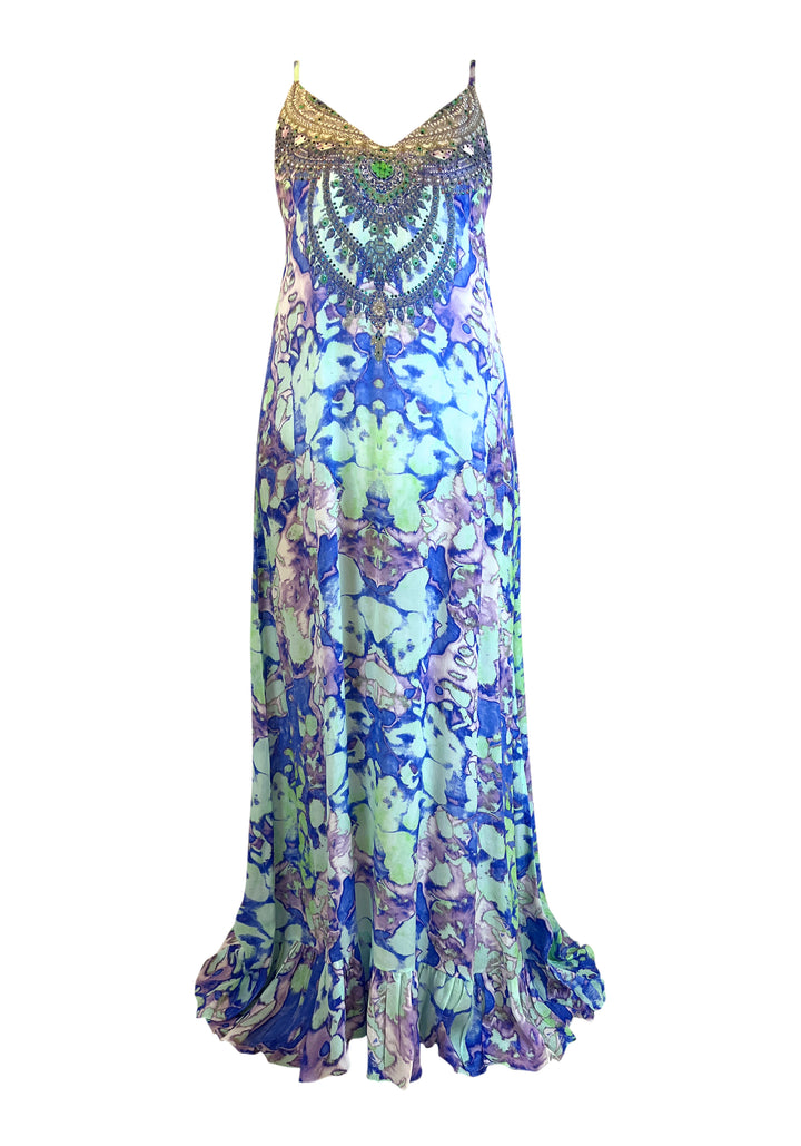 Blue Miracle Spaghetti Dress-Resort Collection