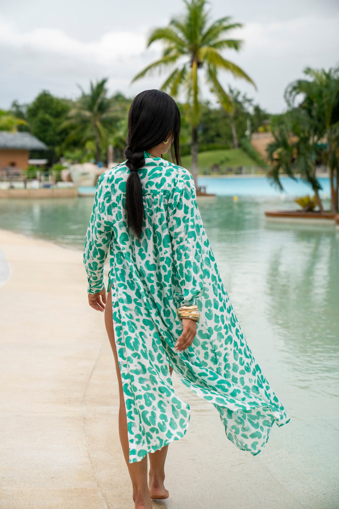 Leo Green Shirt Dress - Resort Collection