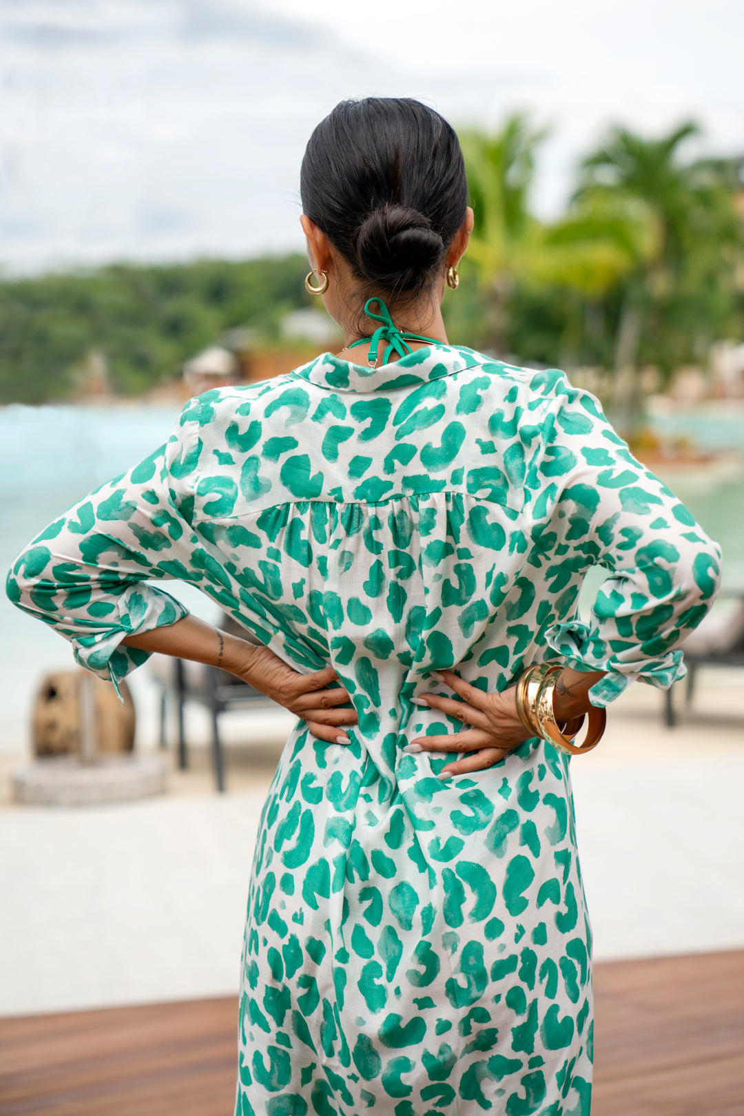 Leo Green Shirt Dress - Resort Collection