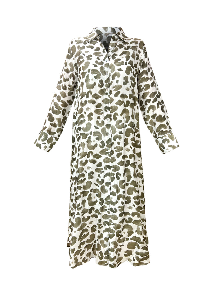 Leo Olive Shirt Dress - Resort Collection