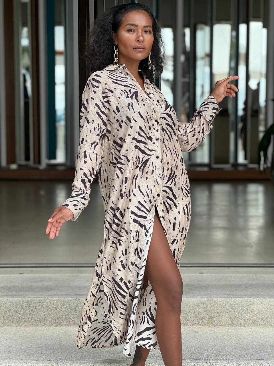 Paros Sand Shirt Dress - Resort Collection