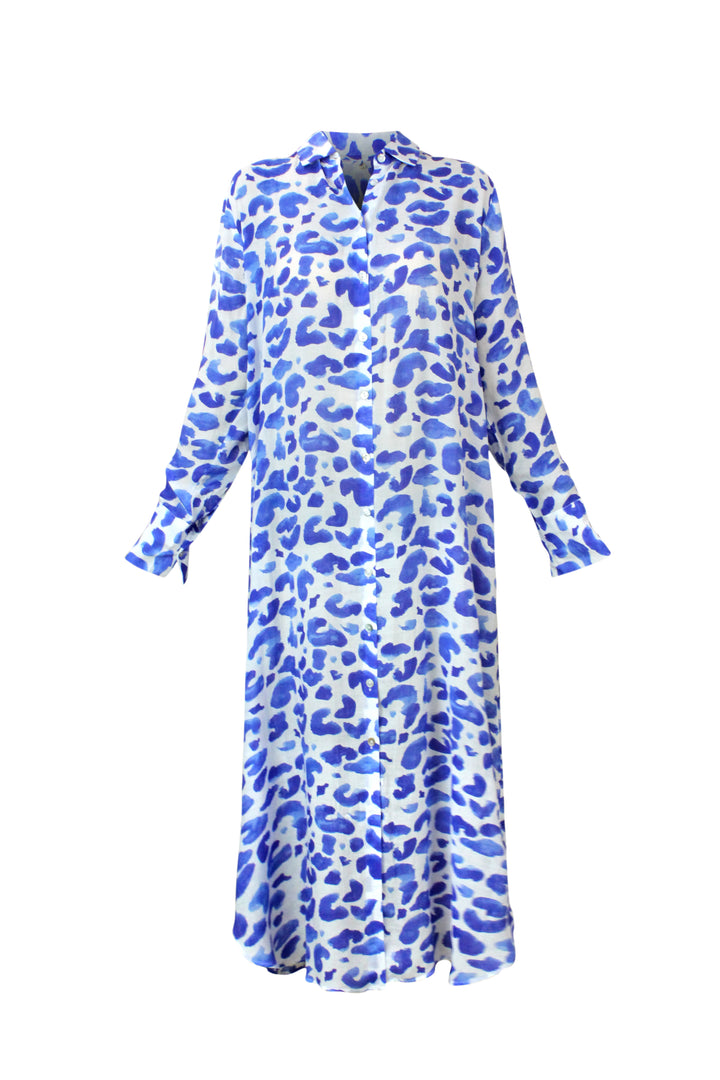 Leo Blue Shirt Dress - Resort Collection