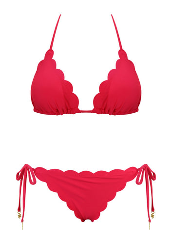 Venus Red Triangle Top with Tie Side Bottom