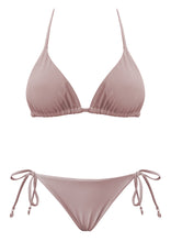 Load image into Gallery viewer, Layan Beach Dusty Pink Slide Triangle Top with Tie Side Bottom