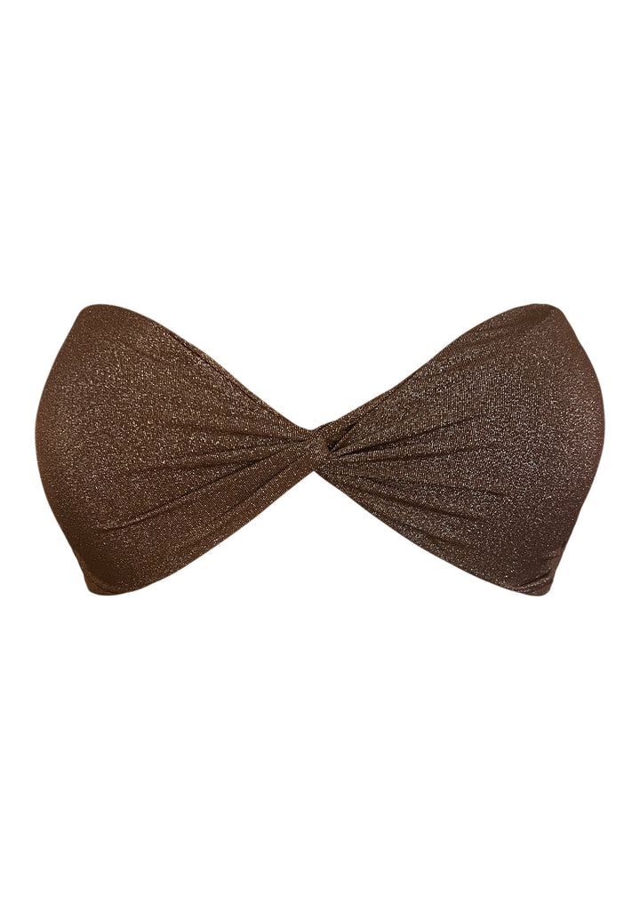 Golden Nougat Twist Bandeau-Top mit herausnehmbaren Cups