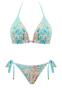 Tiger Reversible Triangle Top with Reversible Latin Tie Side Bottom