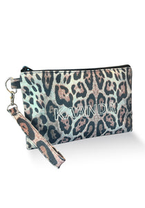 Pochette en toile motif guépard - Collection Resort