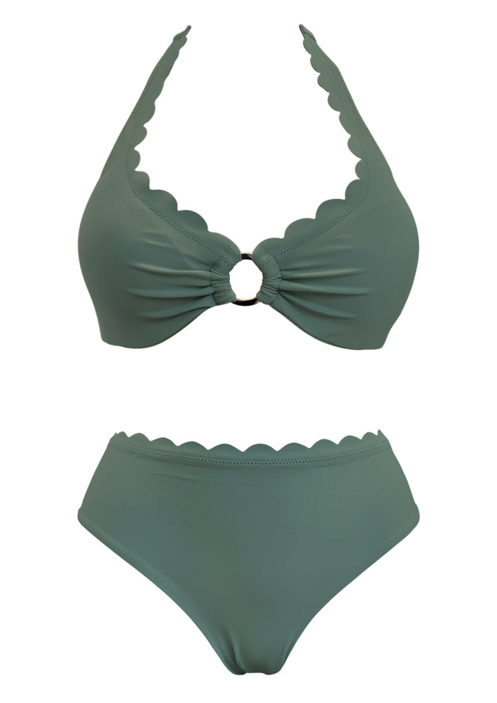Venus Olive UW Halter Top with Mid Rise Bottom