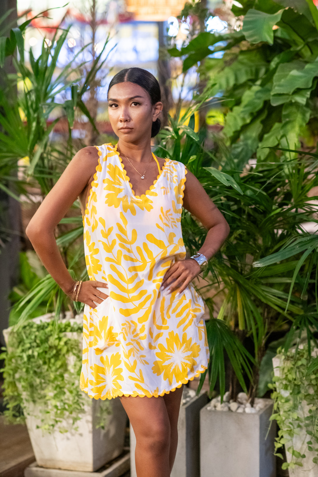 Lemonade Scallop Mini Dress - Resort Collection