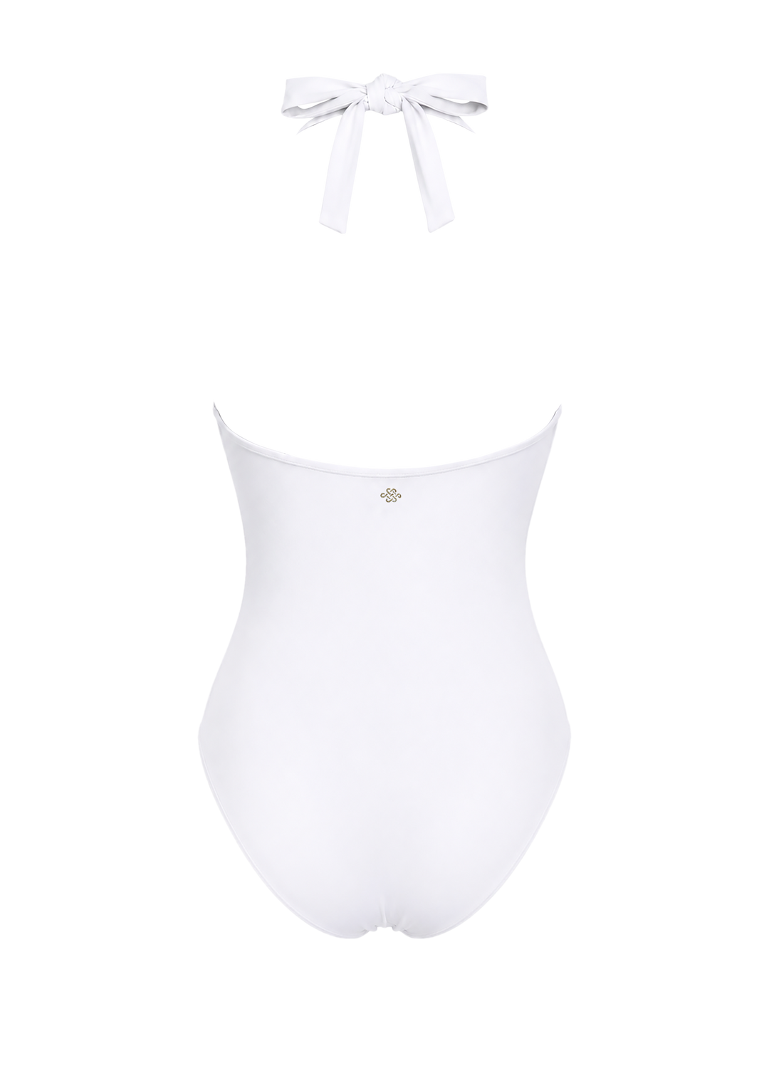 Summer Color Mix - White Halter Deep plug High cut Onepiece