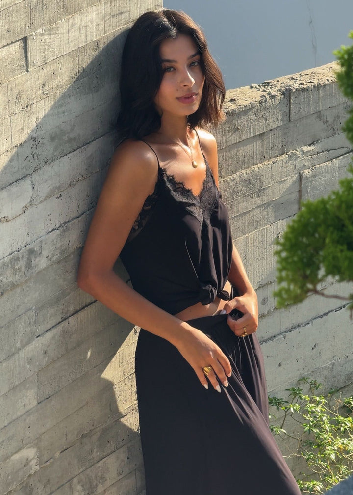 BLACK Skirt with Lace - Resort Collection