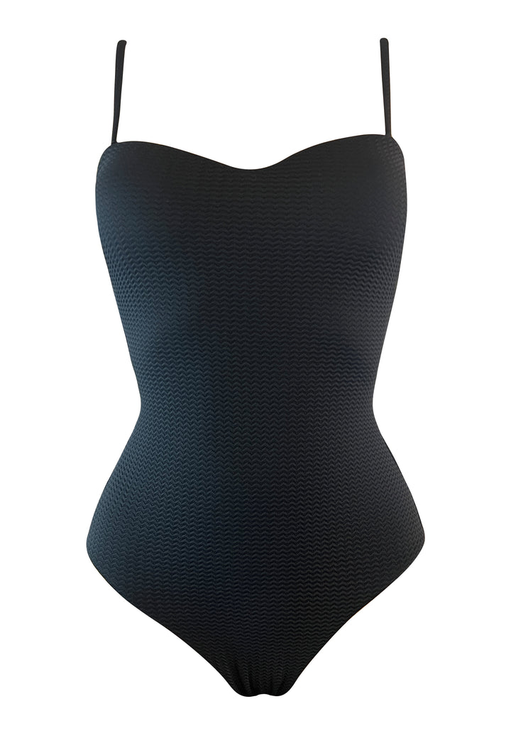 Jet Black Bandeau Mould Cups Onepiece