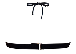 KAANDA CLASSIC Black Cheetah Bamboo accessory Fixed Triangle with Latin Tie Side Bottom