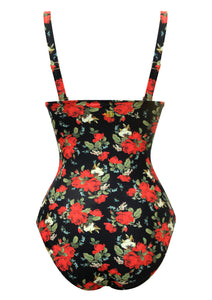 Black Rose Balconet Onepiece with Removable Straps and Cookies