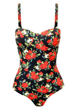 Load image into Gallery viewer, Black Rose Balconet Onepiece with Removable Straps and Cookies