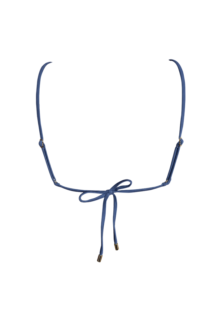 Summer Color Mix - Blue Miracle Double Strap Triangle Bikini Top with Removable Cups