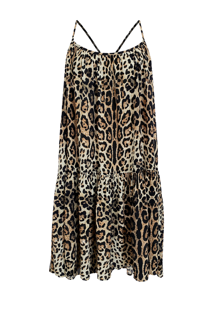 Cheetah Mimi Short Spaghetti Dress - Resort Collection