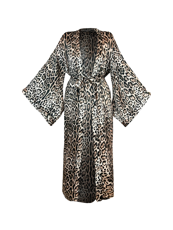 Black Cheetah Maxi Kimono - Resort Collection