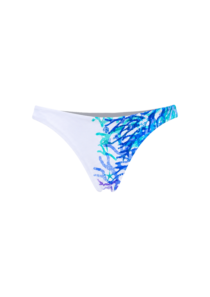 Coral Blue Brazilian High Cut  Bottom