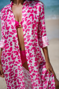 Leo Pink Shirt Dress - Resort Collection