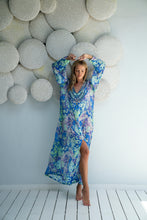 Charger l&#39;image dans la galerie, Blue Miracle Front Slit Kaftan-Resort Collection