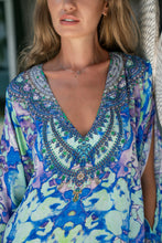 Charger l&#39;image dans la galerie, Blue Miracle Front Slit Kaftan-Resort Collection