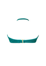 Cargar imagen en el visor de la galería, Garden Green Crinkle Bandeau Top w Removable Strips