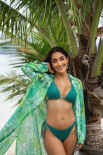 Load image into Gallery viewer, Garden Green Crinkle Triangle Top