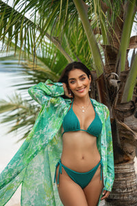 Garden Green Crinkle Triangle Top