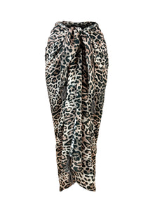 Black Cheetah 105x150cm Pareo w Tassels - Resort Collection