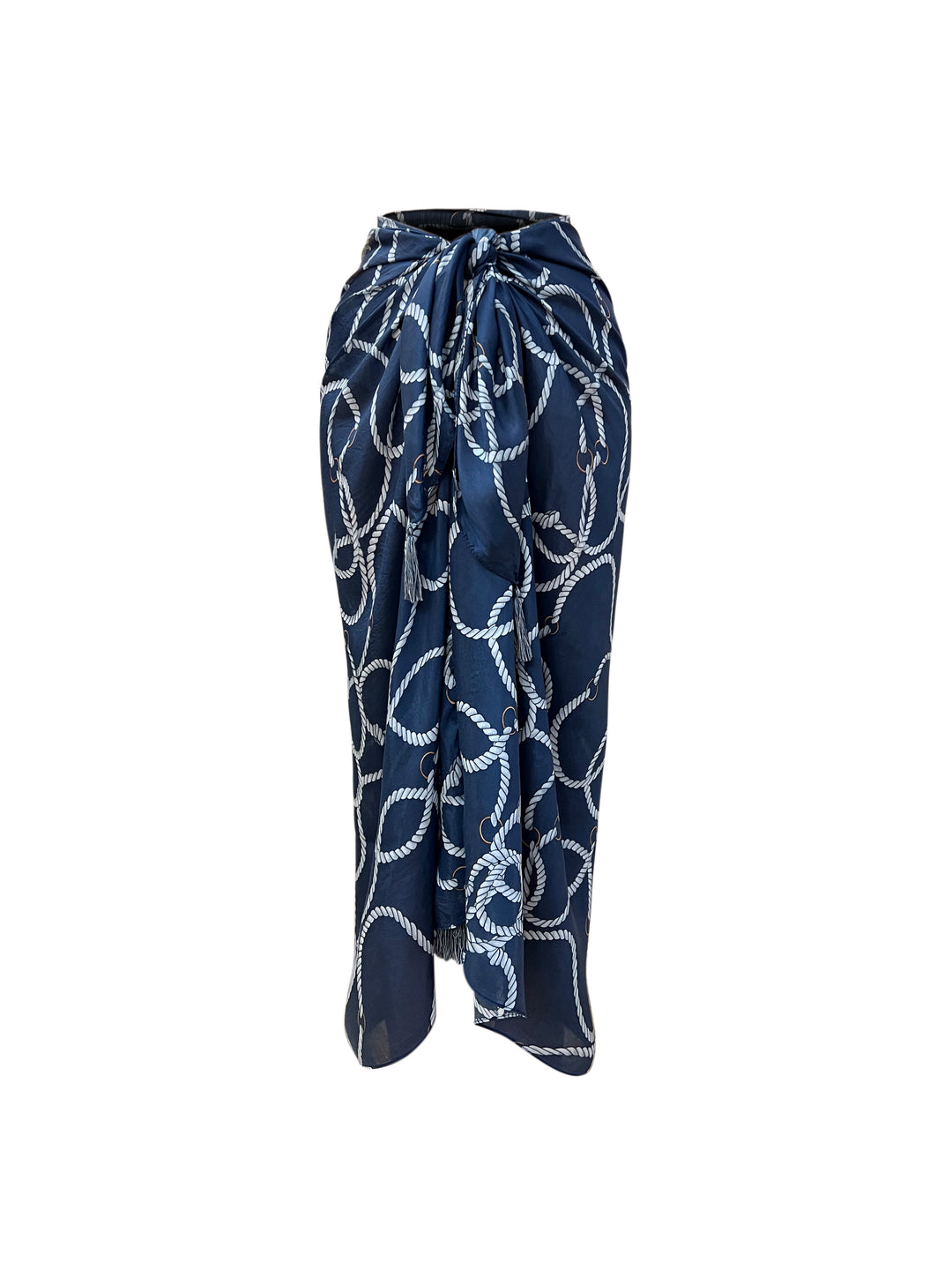 In The Navy Pareo w Tassels 105x150cm - Resort Collection