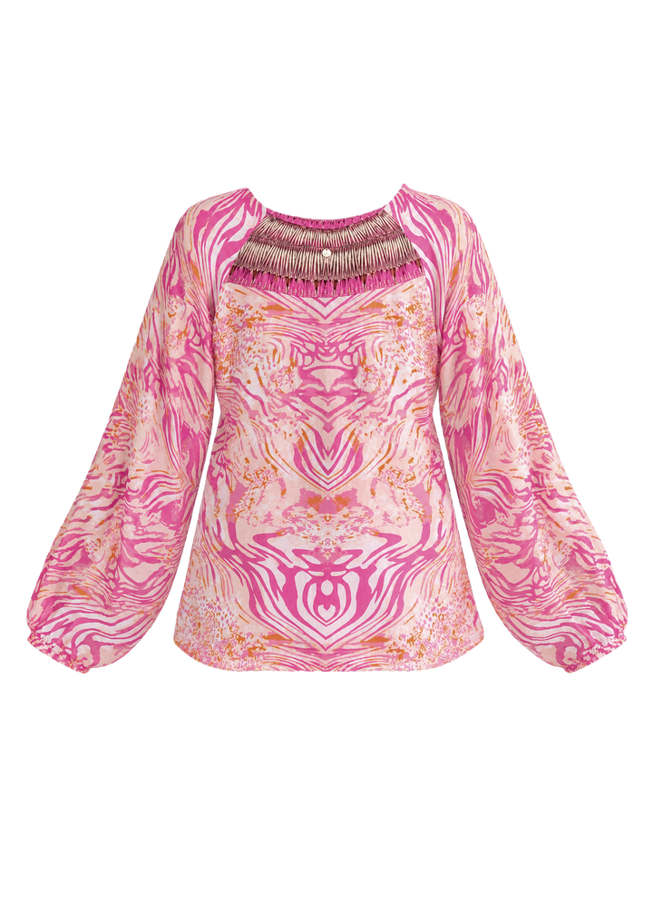 JENNY Lace Up Blouse - Resort Collection