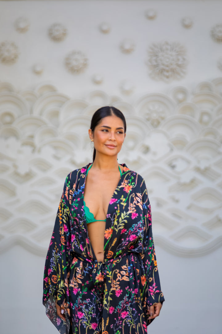 Flower Bloom Maxi Kimono - Resort Collection