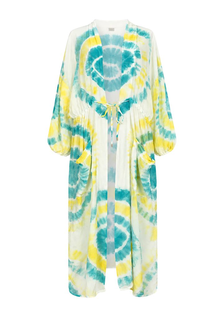 Summer Color Mix Drawstring Kimono - Resort Collection
