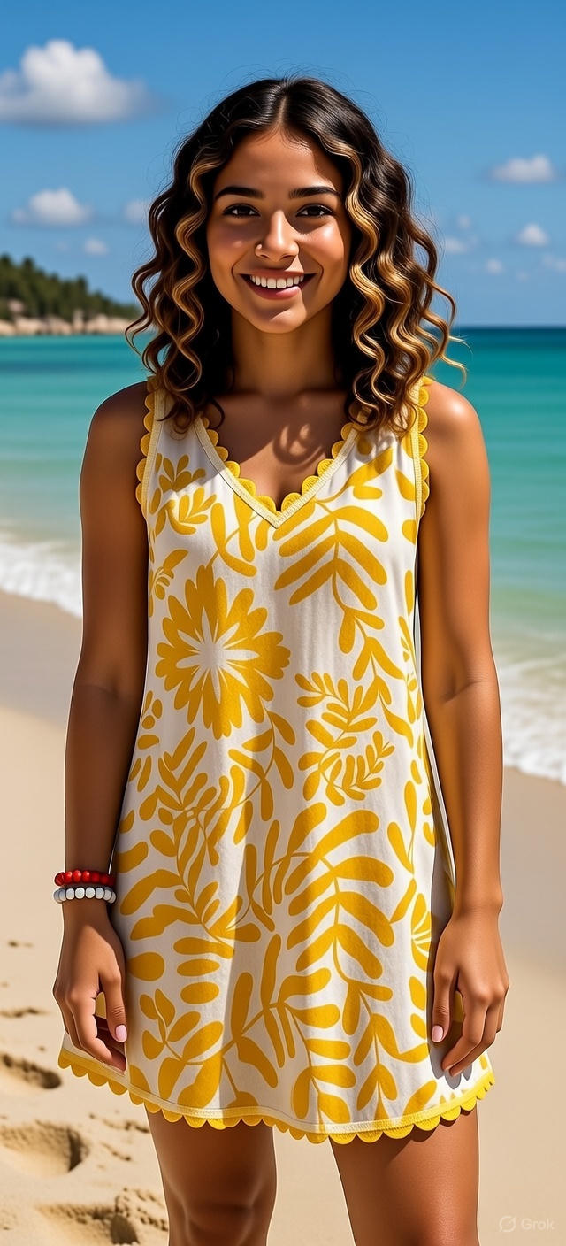 Lemonade Scallop Mini Dress - Resort Collection