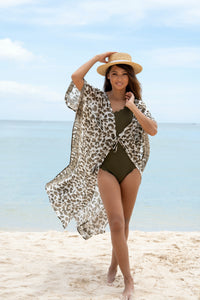 Leo Olive Open Maxi Kaftan - Resort Collection