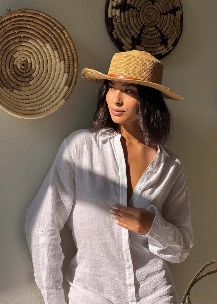 White Linen Shirt Dress - Resort Collection