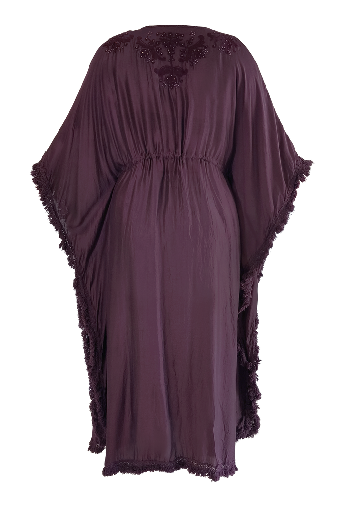 Maroon Maxi Queen Kaftan - Resort Collection