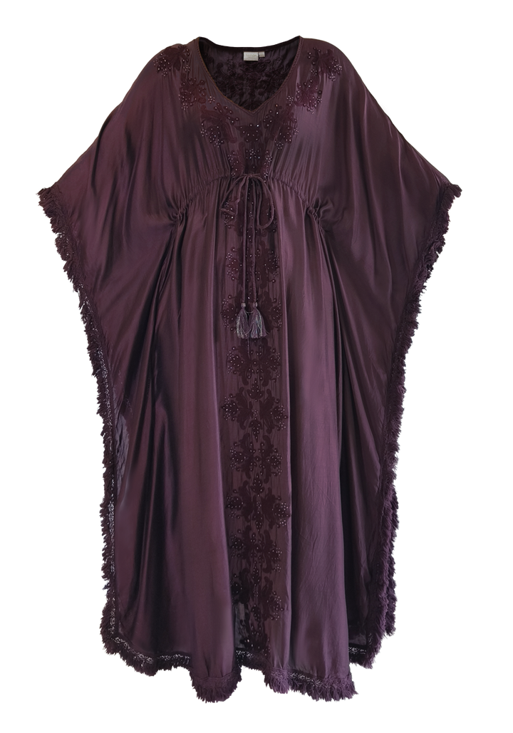 Maroon Maxi Queen Kaftan - Resort Collection