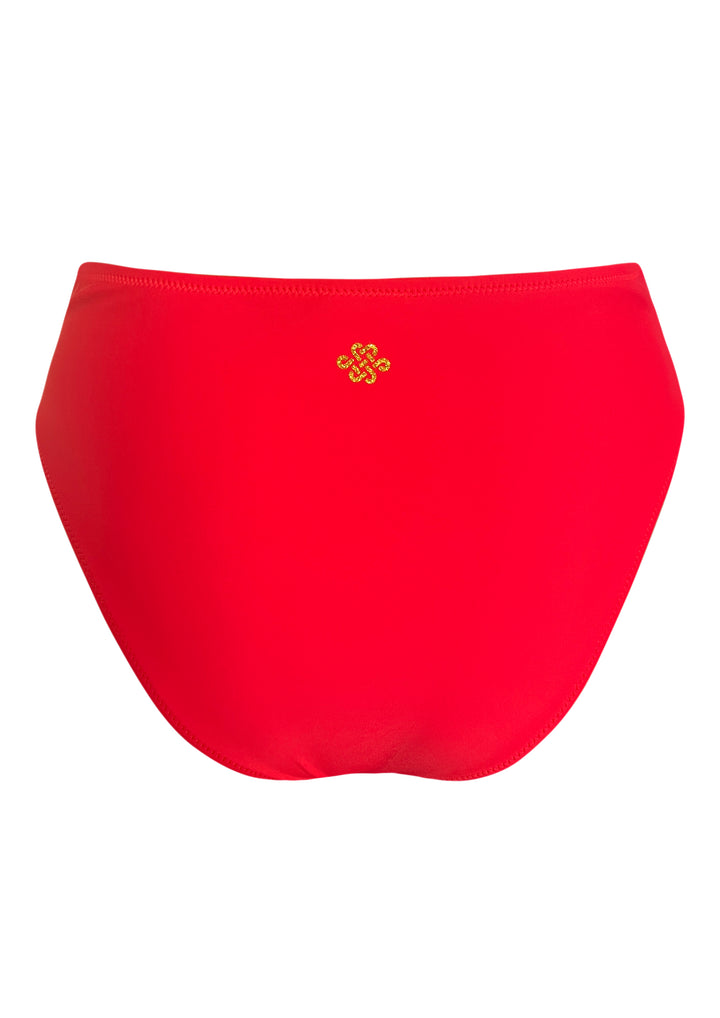 Red Butterfly Mid Rise Front Twist Bottom