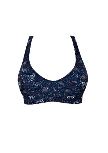 Navy Blue Panther Bralet Top