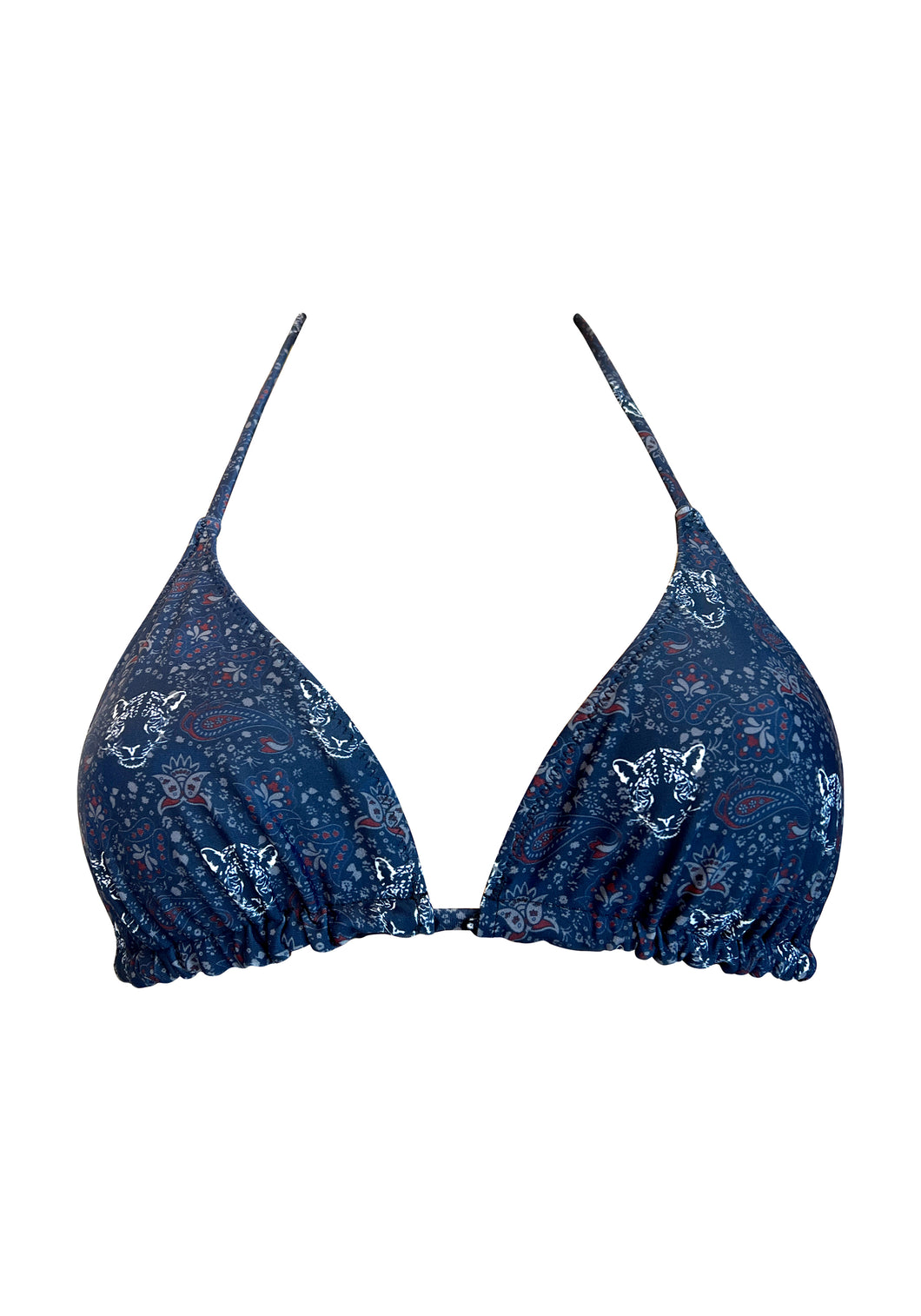 Marineblaues Panther-Wende-Triangel-Top