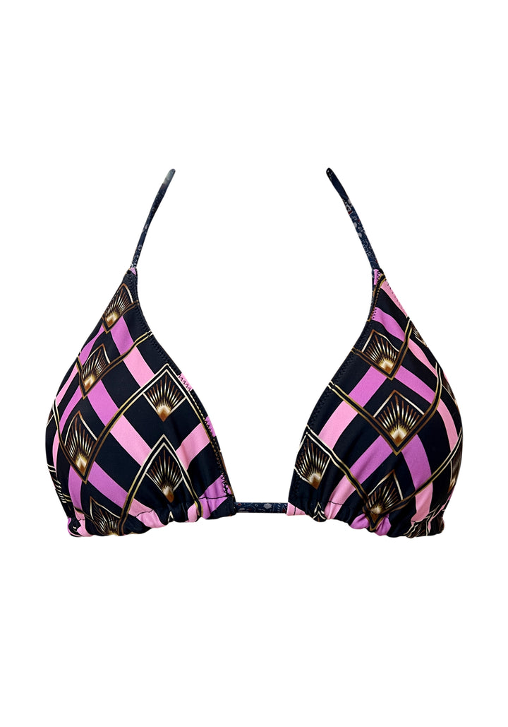 Navy Blue Panther Reversible Triangle Top