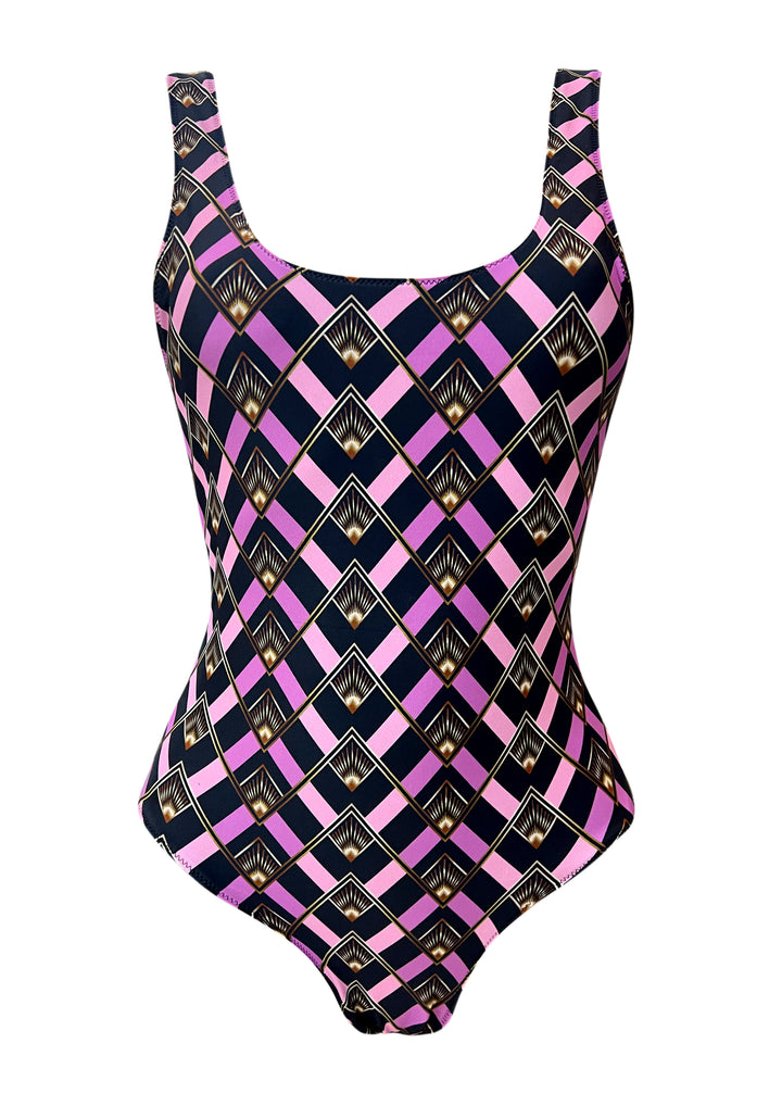 Navy Blue Panther Tank Reversible One Piece