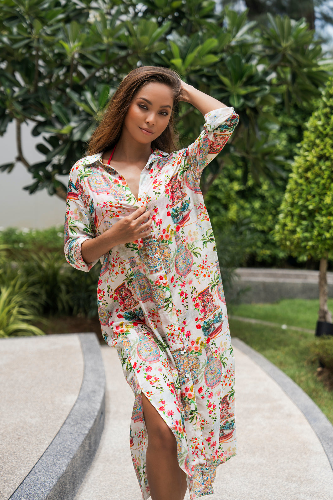 Robe chemise blanche Pompéi - Collection Resort