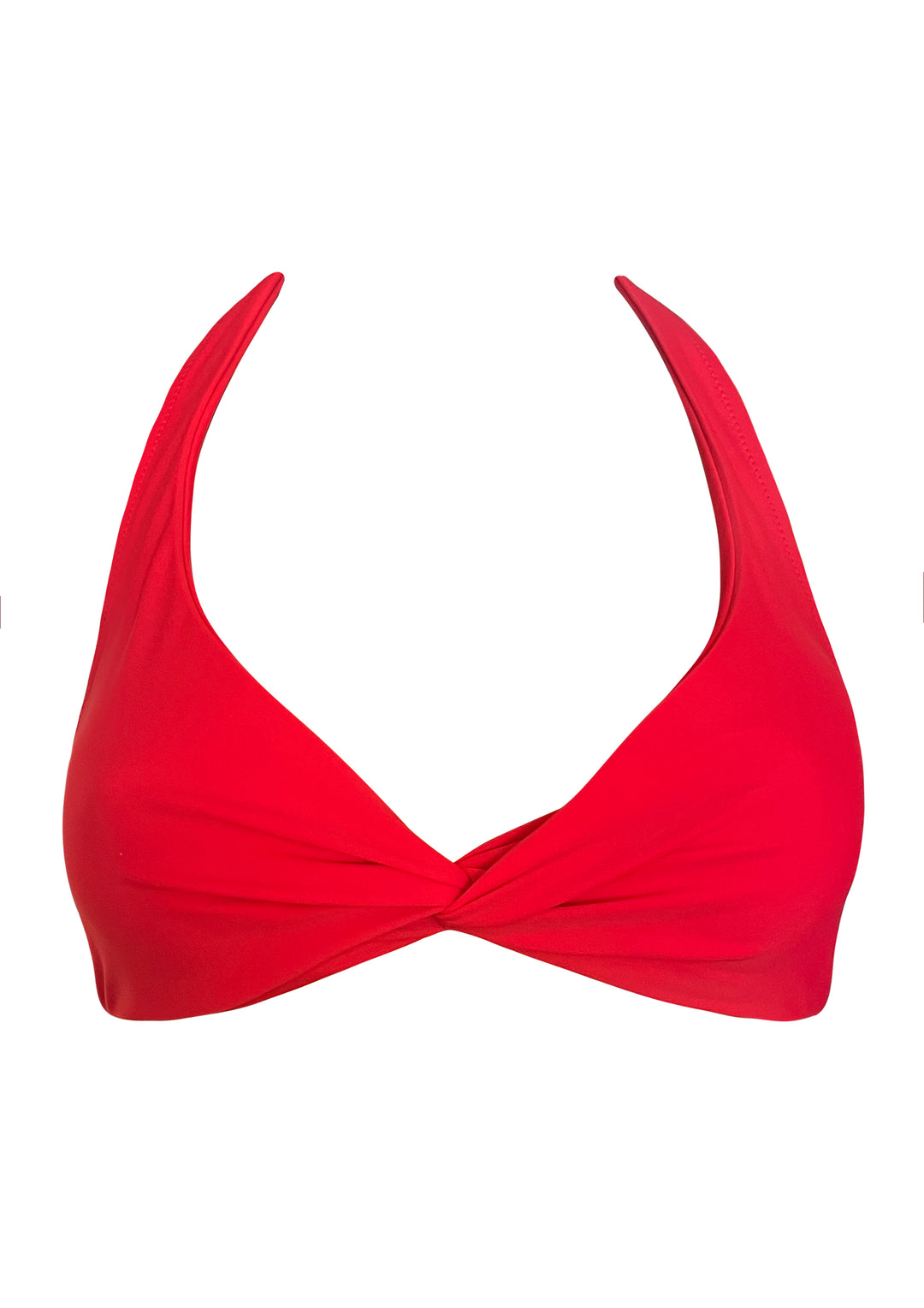 Red Butterfly Halter Front Twist Top w Removable Cups