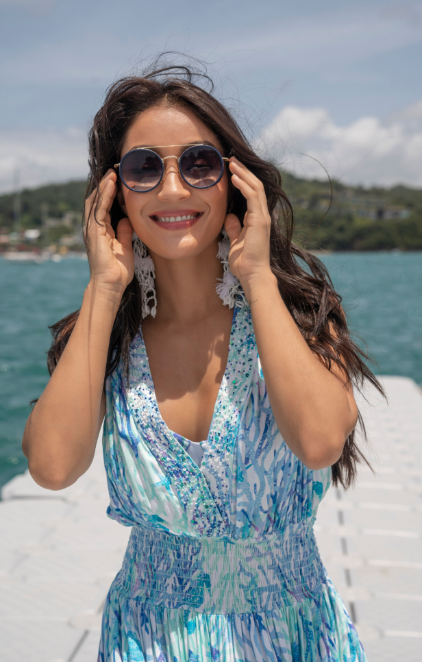 Coral Blue Maxi  Dress - Resort Collection