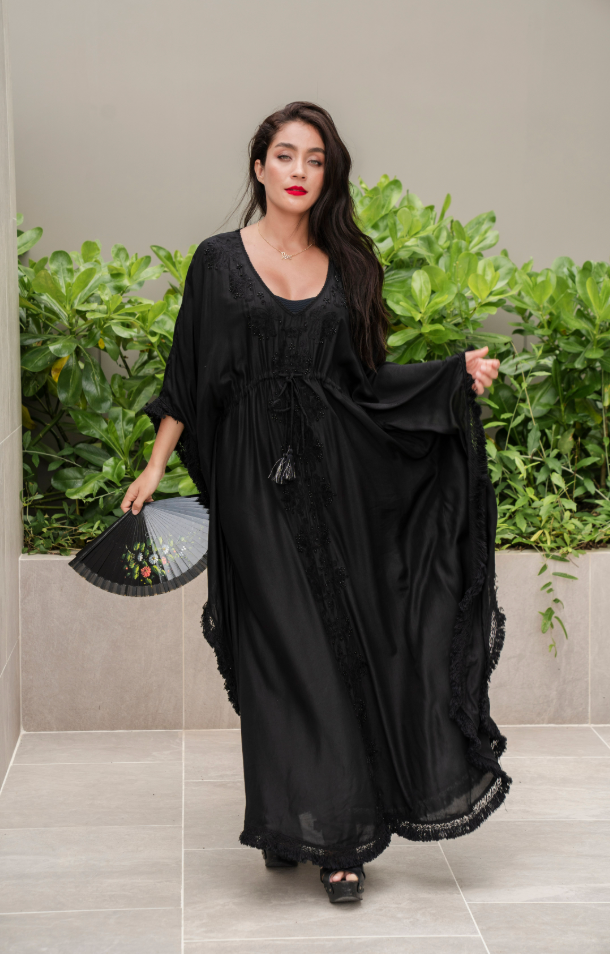 BLACK Maxi Queen Kaftan - Resort Collection
