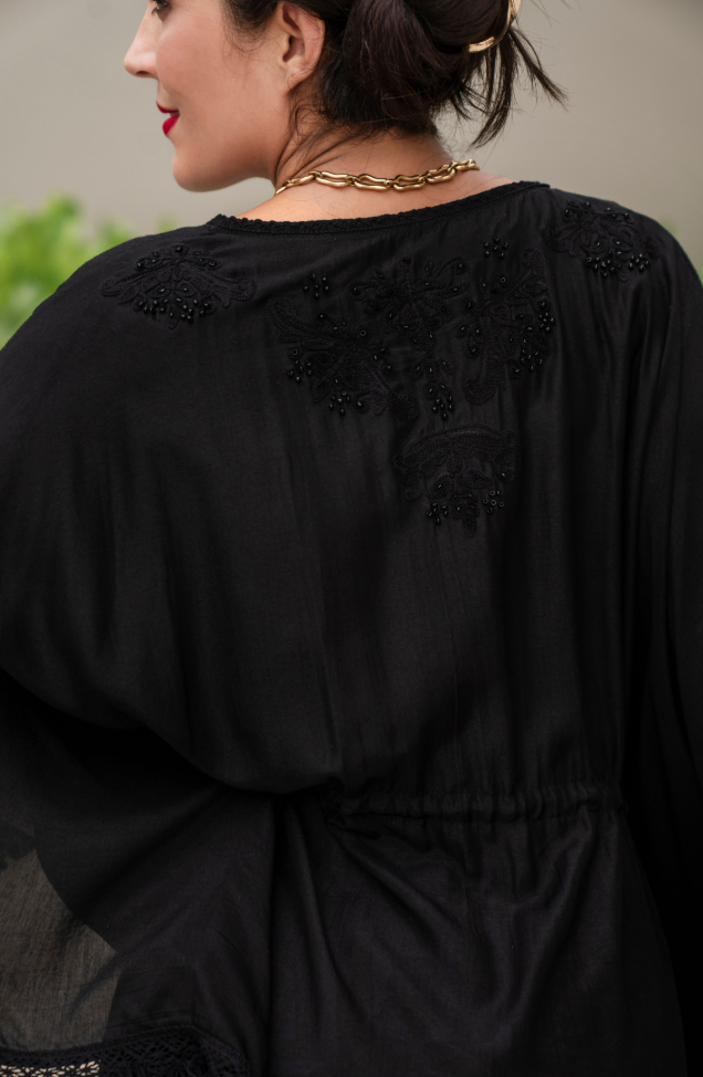 BLACK Maxi Queen Kaftan - Resort Collection